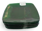 Preview image for (8) Square Green Glass Plates 