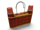  Preview image for Thermos Picnic Set Plaid Metal Carrier 