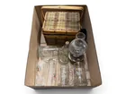  Preview image for Glass Beer Steins, Oil Lamp, and Wicker 