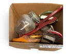  Preview image for Box Lot with Glass Jar, Wooden Shoes, 