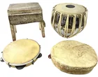  Preview image for (4) Tabla, Pandeiro, Pandero, & Stool 