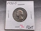  Preview image for Lot# 96 - 1932-S WASHINGTON QUARTER FINE 