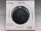  Preview image for Lot# 122 - 1820 LARGE CENT VG 