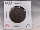 Preview image for Lot# 136 - 1838 LARGE CENT VG 