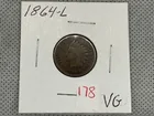  Preview image for Lot# 178 - 1864-L INDIAN CENT VG 