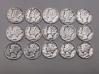  Preview image for Lot# 214 - LOT OF 15 SILVER MERCURY DIME 