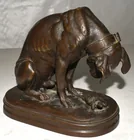  Preview image for FRENCH BRONZE DOG/TORTOISE SIGNED "A. JA 