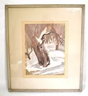  Preview image for W/C GOUCHE WINTER LANDSCAPE SIGNED FAYE 
