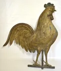  Preview image for FOLK ART GILT COPPER ROOSTER WEATHERVANE 