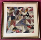  Preview image for Framed Patchwork 'Crazy' Quilt Piece in 