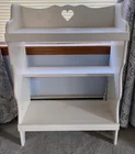 Preview image for Older White Painted Bookshelf with Heart 