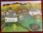  Preview image for A Day on the Farm' Folk-Art Oil on 