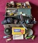  Preview image for Old Metal Fishing Tackle Box Full of 