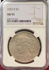  Preview image for Graded 1922-D Peace Silver Dollar - AU53 
