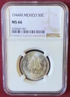  Preview image for Graded 1944-M Mexico Silver 50 Centavos 