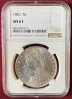  Preview image for 1887 Morgan Silver Dollar - MS63 by NGC 