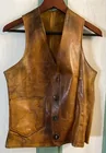  Preview image for Vintage Brown Leather Vest - Unmarked 