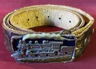  Preview image for Vintage Leather Belt Train Belt Buckle 