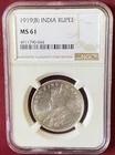  Preview image for Graded 1919B Silver India Rupee - MS61 