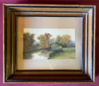  Preview image for Framed Fall Scene Water Color - Signed 