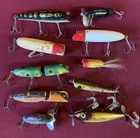  Preview image for Ten Old Fishing Lures - Some Wooden with 
