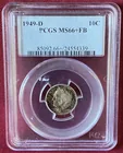  Preview image for Graded 1949-D Roosevelt Silver Dime - 