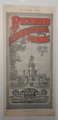 Find & Bid On 48 RF&P 1893 Timetable - Now For Sale At Auction