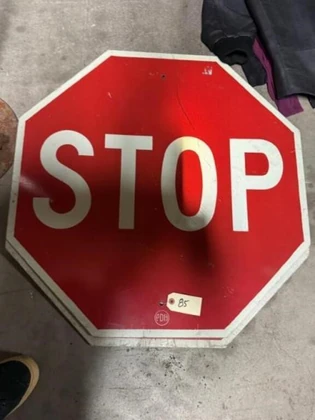 Find & Bid On Lot# 85 - 2 metal full size STOP signs, - Now For Sale At ...